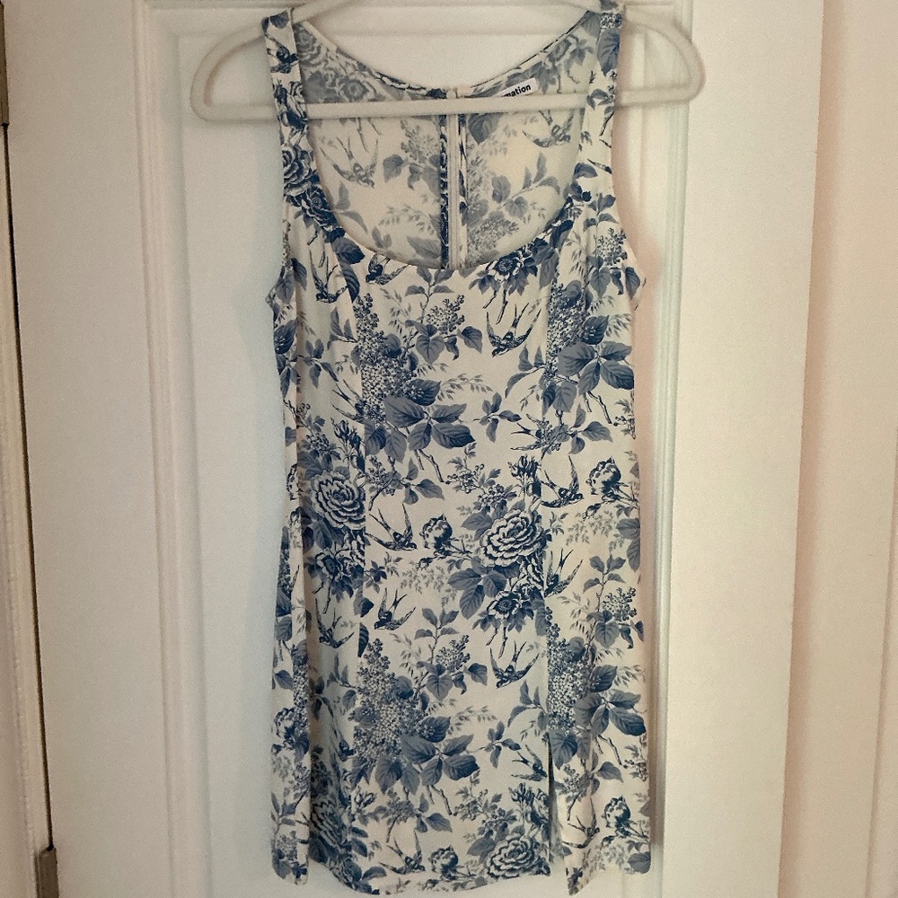 Reformation Dress / Blue & White / Size 4